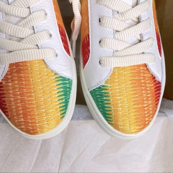 Soludos Womens Low Top Sneakers Rainbow Stripe Embroidered Organic Cotton Size 7 - Picture 5 of 16